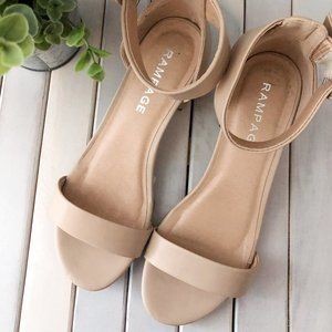 Rampage Nude Ankle Strap Heels